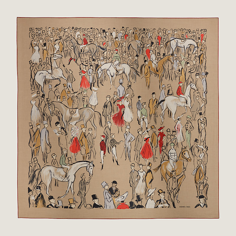 Paddock shawl 140 - Grey | Hermès Mainland China